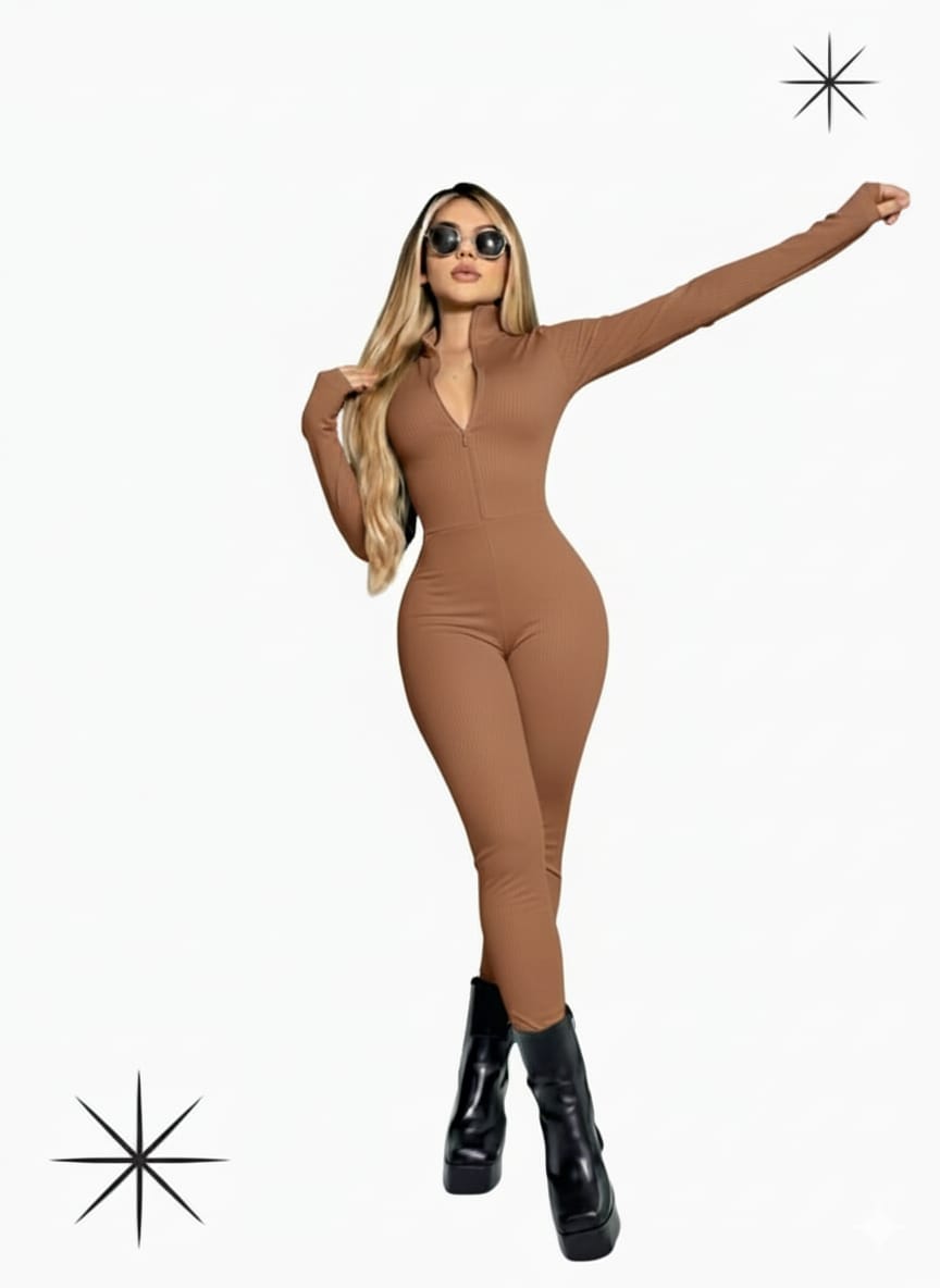 Vista 2 de ENTERIZO CIERRE MANGA LARGA - COLOR: GRIS